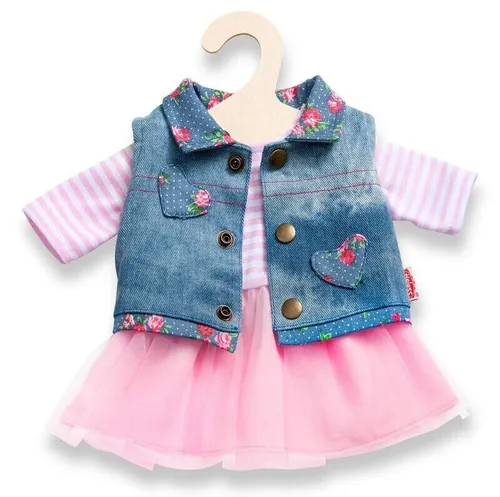 Heless  Puppen Kleid für 35 bis 45 cm Puppen Tüllkleid mit Jeansweste, Nr. 2550