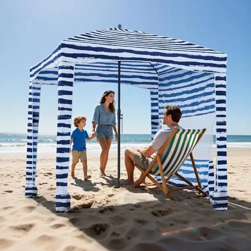 VEVOR Strand-Cabana mit UPF 50+ Sonnenschutz in blau von Vevor