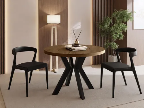 Runder Ausziehbarer Esstisch 80-130 cm – Flexibel für 4-6 Personen mit Eleganten Holzbeinen – Tisch für Esszimmer & Wohnzimmer - VIELSEITIG & MODERN – Dieser runde Esstisch vereint elegantes Design mit praktischer Flexibilität. Ideal für gesellige Abende und Familienfeiern, lässt er sich einfach auf die gewünschte Größe erweitern.