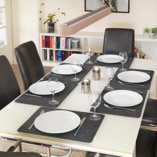 6x Filz-Tischsets Unterlage mit Tasche