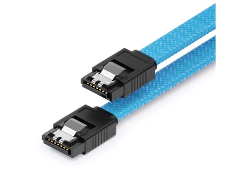 deleyCON deleyCON 30cm SATA 3 Kabel Nylon 6Gbit/s HDD SSD 2 S-ATA L-Stecker Computer-Kabel