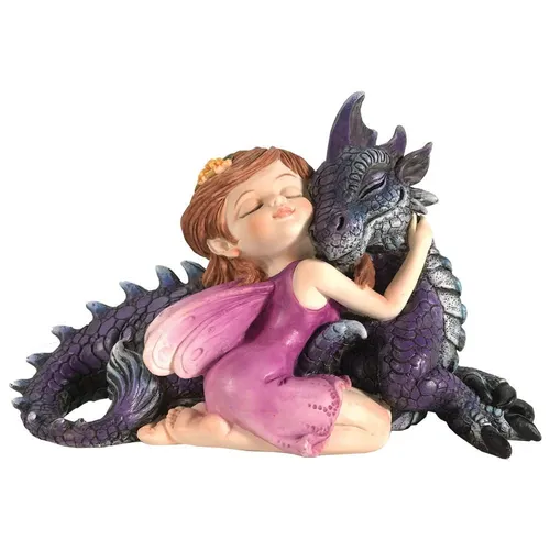 Nemesis Now U5072R0 Companion Cuddle Fairy and Purple Dragon Hugging Figurine, P