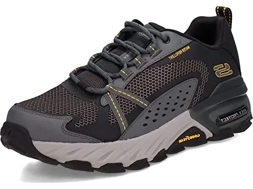 Skechers MAX PROTECT Herren Sneaker - Sportlicher Outdoor-Sneaker aus Leder und Synthetik, wasserabweisend mit Air-Cooled Memory Foam Innensohle für höchsten Tragekomfort und Goodyear® Laufsohle für optimale Traktion.