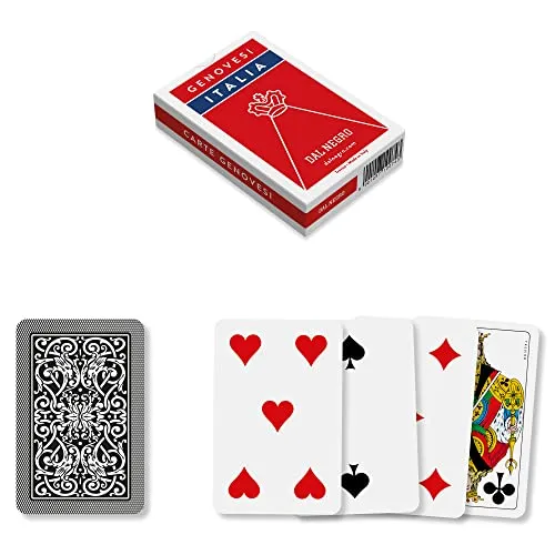 Dal - Genovesi Italia 10074-Genovesi Regionale Spielkarten, Federmäppchen Rot, Farbe, 10074