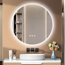 PESENXAN Beleuchteter Badspiegel Rund mit Touch-Schalter - Eleganter runder Badspiegel mit 3 Lichtfarben und Dimmfunktion. Anti-Beschlag-Funktion sorgt für klare Sicht, ideal für Ihr Badezimmer. Einfach zu installieren und mit geprüfter Sicherheitstechnik.