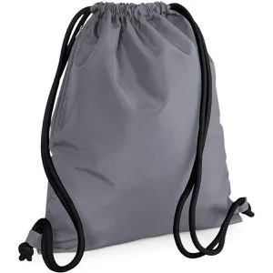 BagBase Turnbeutel Icon BG110, graphite grey, wasserabweisend, mit Kordelzug, aus Polyester, zum Bemalen, 15 Liter, 48 cm