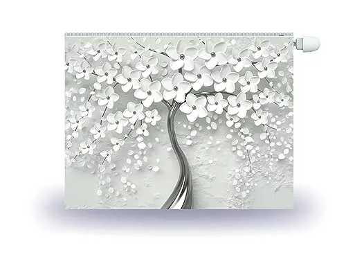 HUBDECO Magnetische Heizkörperverkleidung - 100x60 cm - Magnet Heizkörperabdeckung - Motiv 3D-Blumen - Wasserdicht Erhöhte Abriebfestigkeit Paneel-Heizkörperabdeckung