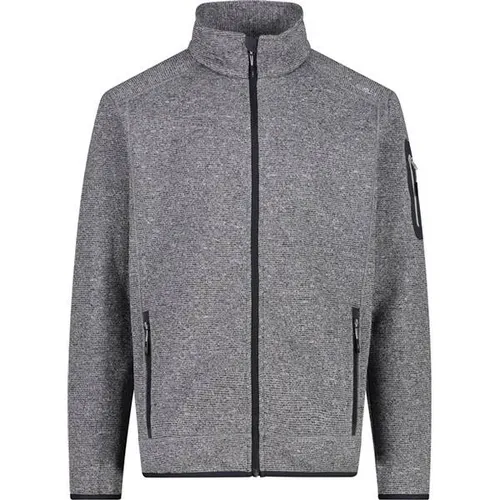 CMP MAN Jacket ice-titanio-nero (31ZH) 48 - Fleecejacke für Männer, atmungsaktiv und strapazierfähig aus 100% Polyester, ideal als Midlayer oder äußere Schicht für Outdoor-Aktivitäten.