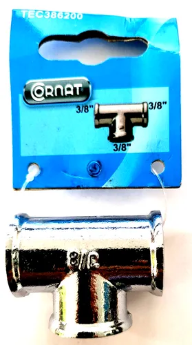 Cornat T-Stück messing verchromt 3/8 Innengewinde  TEC386200