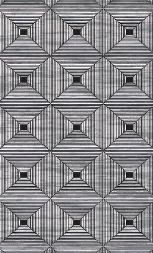 Designer Teppich Moderner Geometrisches Schwarz 3D Effekt - Eleganter Kurzflor-Teppich mit geometrischem 3D-Effekt für stilvolle Wohnräume. Pflegeleicht und robust, ideal für Wohnzimmer und Flur. Maße: 160 x 230 cm.