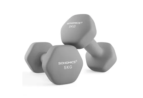 SONGMICS Kurzhantelset (2er Set, Neopren-Beschichtung, 1KG-5KG) - Robustes Hantelset mit rutschfester Neopren-Beschichtung. Ideal für Kraft- und Ausdauertraining. Wählen Sie Ihr gewünschtes Gewicht und bringen Sie Abwechslung in Ihr Training!