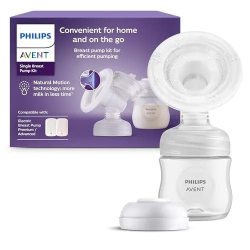 Philips AVENT Einzelmilchpumpen-Kit, mit der Natural Motion Technologie, ohne Motoreinheit, einfaches Reinigen und Zusammensetzen, Modell SCF337/01