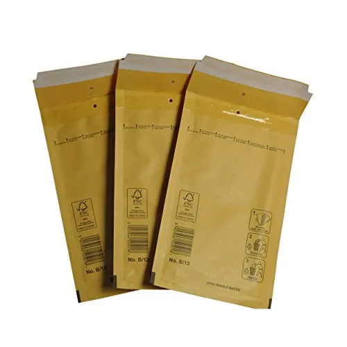 PeakPack 100x Premium Luftpolster Versandtaschen Braun Gold Typ B/2