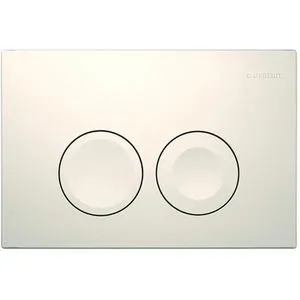 Geberit Betätigungsplatte Delta25, weiß - Sanitärinstallation mit 2-Mengen-Spülung für effizienten Wasserverbrauch, geeignet für Geberit Delta UP Spülkästen, aus robustem und leicht zu reinigendem Kunststoff.