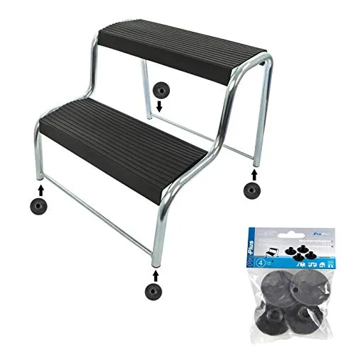 Doppeltrittstufe mit 4 Stützplatten Kunststoff Füße Trittstufe Camping Wohnwagen
