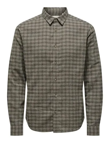 ONLY & SONS Herren Onsgudmund Ls Checked Shirt Noos, Walnut, XXL EU - Stylisches Karo-Hemd von Only & Sons im Slim Fit. Ideal für lässige Anlässe, mit Knopfleiste und Hemdkragen für einen modernen Look.