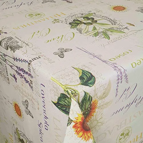 Wachstuch Wachstischdecke Tischdecke Gartentischdecke Heilpflanzen Eckig 130 x 180 cm abwaschbar gefaltet