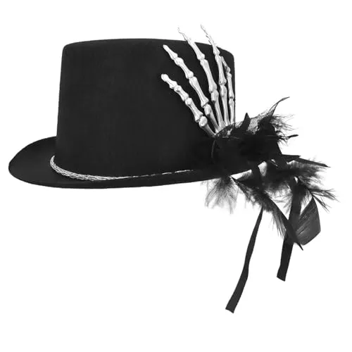 Boland 72239 - Zylinder mit Glitzerkralle, schwarz, Kostüm-Accessoire, Halloween-Accessoire