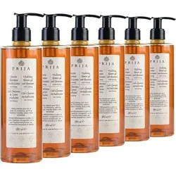 PRIJA Duschshampoo 6x 380ml – Belebend mit Ginseng – Natürlich & Vegan – Für Körper & Haare​