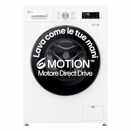 LG F4NX1008NWK Waschmaschine 8 kg Frontlader Serie X1, Klasse A, 1400 Umdrehungen, Wi-Fi, 6 Motion Direct Drive, Dampfwäsche, Allergy Care, freistehend, Essence White