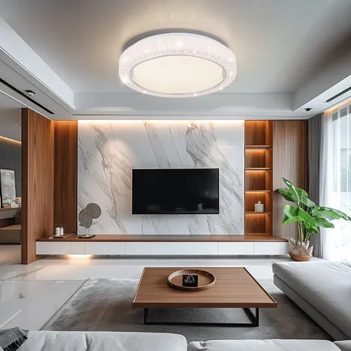 Deckenleuchte LED Designleuchte mit Kristallen, 24W, 1400 Lumen