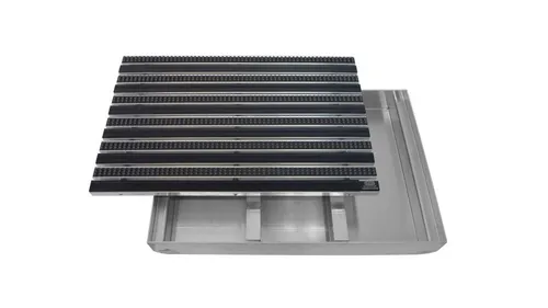 Emco Fußmatte Eingangsmatte DIPLOMAT + Bodenwanne Aluminium, Gummi + Bürsten Grau, rechteckig, Höhe: 75 mm, Größe: 600x400 mm, für Innen- und Außenbereich
