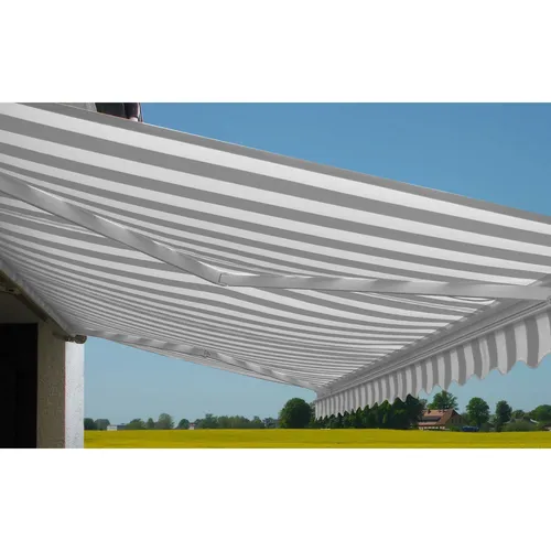 MCW Kassetten-Markise Grau-Weiße 450x300 cm