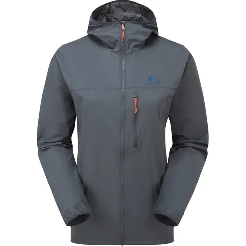 Mountain Equipment Damen Aerofoil Hooded Jacke (Größe L, blau) - Leichte und winddichte Softshell-Jacke, ideal für Outdoor-Aktivitäten und Alpinklettern, bietet optimalen Tragekomfort.