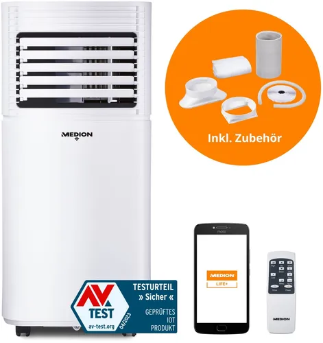 Medion® Klimagerät P701 - Energieeffizienzklasse A - Klimagerät der Energieeffizienzklasse A, ideal für angenehme Kühle an heißen Tagen und energiesparend im Betrieb.