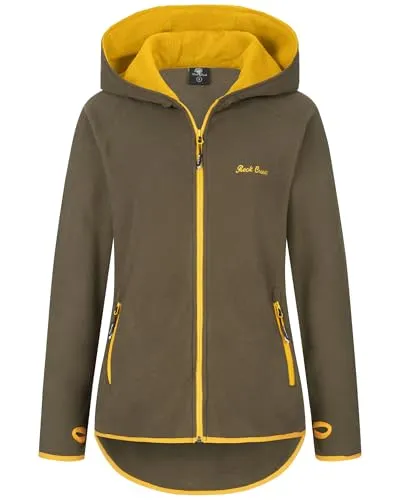 Rock Creek Damen Fleecejacke Mantel Übergangsjacke Windbreaker Fleece Jacken Outdoorjacke Stehkragen Damenjacke Teddyfleece Sweatjacke Pullover D-502 Dunkelgrün XXL