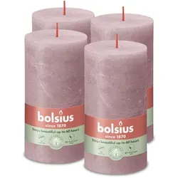 Rustik Stumpenkerzen 130/68 mm - Eschen Rose (4 Stück)