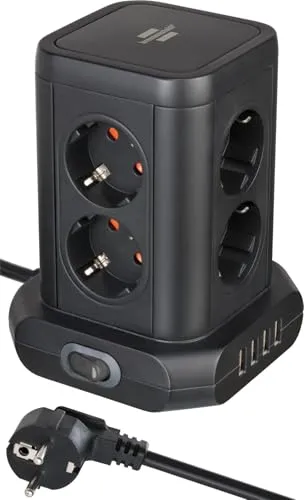 Brennenstuhl Steckdosenturm 8-Fach mit USB