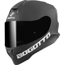 Bogotto H151 Kinder Helm, schwarz, Größe 3XS - Motorradhelm für Kinder mit klarem, kratzfestem Visier und herausnehmbarem, waschbarem Innenfutter – ideal für Sicherheit und Komfort.