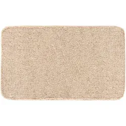 Badteppich Grund Melange 70 x 120 cm beige - Hochwertiger Badvorleger aus Polyacryl, bietet eine angenehme Fußwärme und ist ideal für Badezimmer.