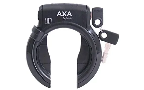 Axa Defender NAZ Rahmenschloss mit RLC Einsteckkette 100 cm - Fahrradschloss mit 100 cm langer, wetterbeständiger Einsteckkette, ideal für hohen Diebstahlschutz und langlebige Sicherheit. Inklusive praktischer Satteltasche.