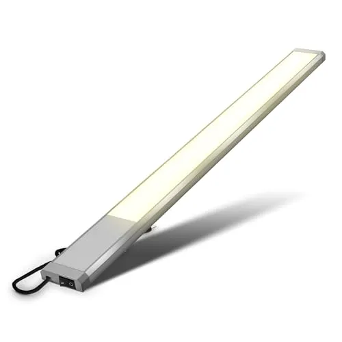 B.K.Licht LED Leiste mit Ein-Ausschalter, warmweiß - Unterschrank Beleuchtung, extrem flach mit 1.100 Lumen und 10 Watt Verbrauch, ideal für Küche und Werkstatt