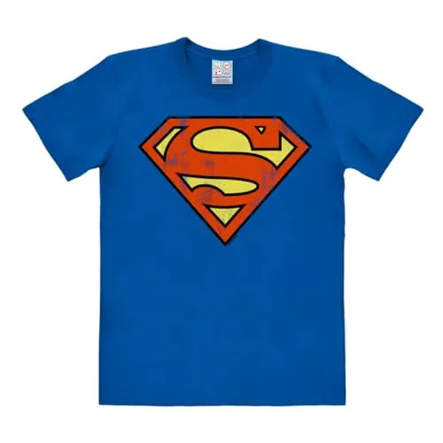 Logoshirt® DC Comics I Superman Logo I T-Shirt Print I Damen & Herren I kurzärmlig I blau I Lizenziertes Originaldesign I Größe 4XL