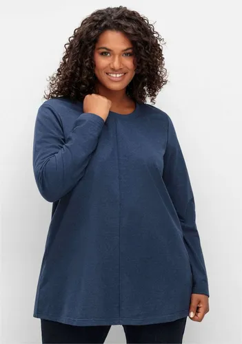 Sheego Langarmshirt A-Linie Rundhals blau 44/46 EU von sheego