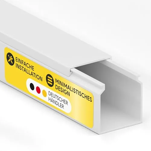 Kabelkanal aus hochwertigem PVC weiß Kabelleiste 2m - 1 Stück - 20x20mm