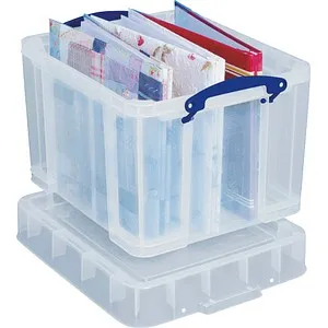 Really Useful Box Aufbewahrungsbox 35,0 l - Transparent - Lagerboxen mit 35,0 l Volumen, ideal für Ordnung zu Hause oder im Büro. Transparente Wände ermöglichen schnellen Zugriff auf den Inhalt und der Deckel schützt vor Staub.
