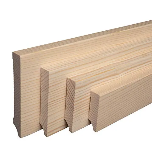REESE | Massivholz-Sockelleisten | Fichte roh geschliffen | Weimarer Profil | 60mm Höhe | 1 Stück / 2,3lfm