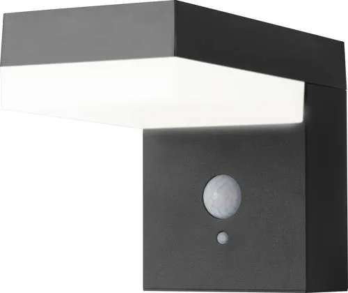 Sygonix Außen-Deckenleuchte Solar mit PIR Sensor - Energiesparlampe mit integrierten PIR-Bewegungssensor, wetterfest und kabellos für flexible Montage, bietet bis zu 600 Lumen Helligkeit in drei intelligenten Modi.