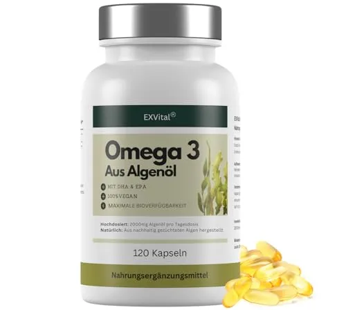 EXVital® Omega 3 aus Algenöl, vegan, 120 Softgel Kapseln