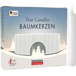 BRUBAKER Kerzen Candlelights, Baumkerzen, weiß, Ø 1,25 cm, Höhe 9,5 cm, 20 Stückwei