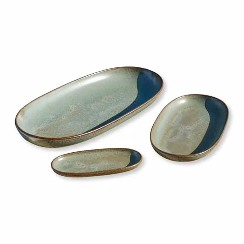 LOBERON Servierplatte 3er Set Biarré in braun von LOBERON