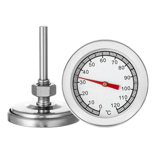 Bratenthermometer BBQ für Grill, Räucherofen, Pizza - Temperaturanzeige 120 ℃ für Kochen, Fleisch, Smoker Oven - Edelstahl Küche Lebensmittel Thermometer