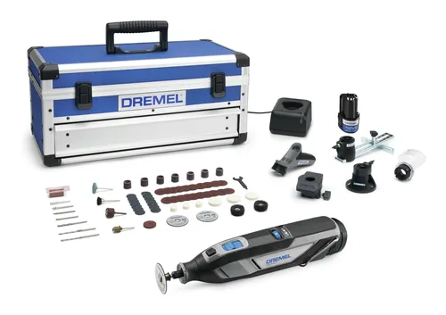 Dremel 8240 Akku-Rotationswerkzeug - 12V 2Ah Lithium-Ionen, vielseitig einsetzbar mit 65 Zubehörteilen und variabler Drehzahl 5.000-35.000 min