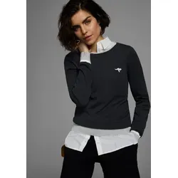 Damen Rundhalspullover KANGAROOS, XS, schwarz in schwarz von KangaROOS