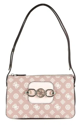 Guess Schultertasche Hensely Logo - Stilvoll und Praktisch - Schultertasche in Rosa/Beige mit geräumigem Hauptfach und mehreren Fächern für optimale Organisation. Ideal für modebewusste Frauen, die Stil und Funktionalität schätzen.