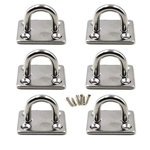 M6 Augplatte 304 Edelstahl Haken Wandmontage Haken Packung mit 6 (Schrauben enthalten)